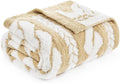 Amélie Home Knit Throw Blanket for Couch, Super Soft Fuzzy Cozy Throw, Giftable Knitted Blanket for Women Men, Birthday, Sofa Bed Living Room Decor, 50" x 60", Cable Beige & White
