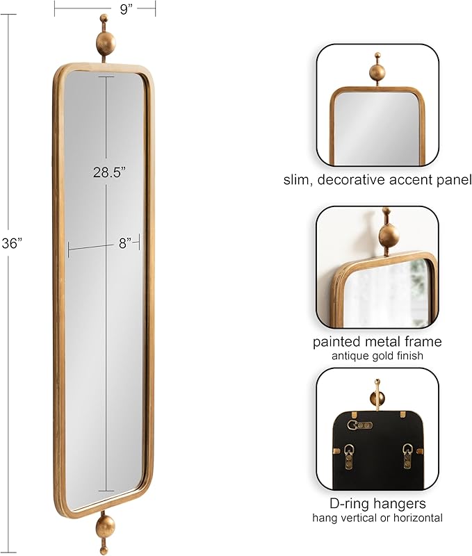 Kate and Laurel Kasota Slim Panel Wall Mirror