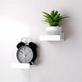 Small White Floating Shelves for Wall Decor, Wall Mounted Wood Shelf for Bedroom, Living Room, Bathroom, Kitchen, Nursery, Mini Display Ledge Shelf with Lip Set of 2-4 Inches, White