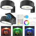 3 Pack Picture Lights for Wall, 13 RGB Color Rechargeable Battery Operated wall lights, Picture Frame lights with 3 Lighting Modes, Wireless Magnetic Painting Light with Remote Control Timer, (Black)