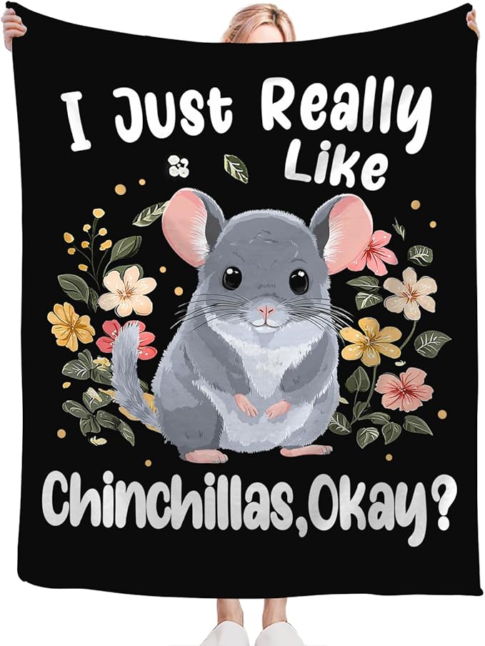 Chinchilla Blanket for Girls Women Boys Men Adults Kids Soft Cozy Fleece Chinchilla Throw Blankets Gifts Warm Flannel Plush Lightweight Decor for Couch Bed Sofa 60"X50"