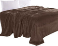 Elegant Comfort Luxury Velvety Feel Blanket, All-Season Lightweight Blanket, Ultra Plush, Soft, Cozy-Fuzzy Flannel Fleece for Couch, Sofa, Bed, Travel, Solid Design, King/California King, Brown