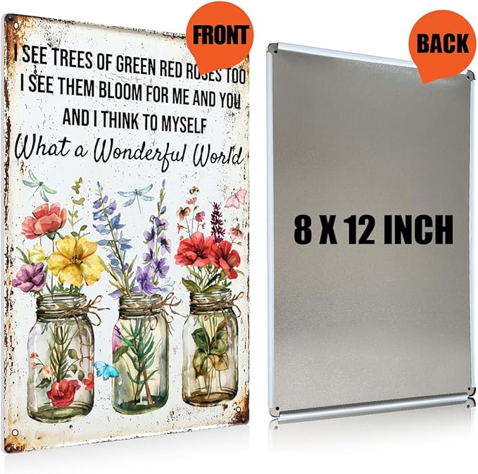 Funny Garden Plant Flower Metal Tin Sign Outside Yard Art Decor - Humorous Gardening Gift for Women Enthusiasts, 12" x 8"