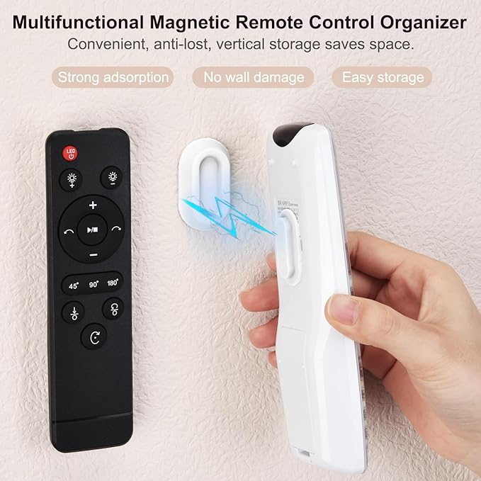 Magnetic Remote Control Holder Wall Mount 4 Pack Soft Silicone Remote Control Caddy with Strong Adhesive Remote Holder - 2 Black & 2 White