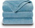 NANPIPER Fleece Blankets Super Soft Flannel King Size Blanket for Bed Luxury Cozy Microfiber Plush Fuzzy Blanket,Light Blue