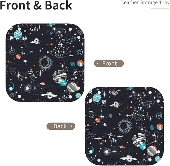 Space Galaxy Constellation Leather Vanity Tray Desktop Storage Organizer, Decorative Catchall Perfume Tray, Bathroom Valet Tray,Nightstand Caddy Holder for Keys Phone Wallet Coin Jewelry, S