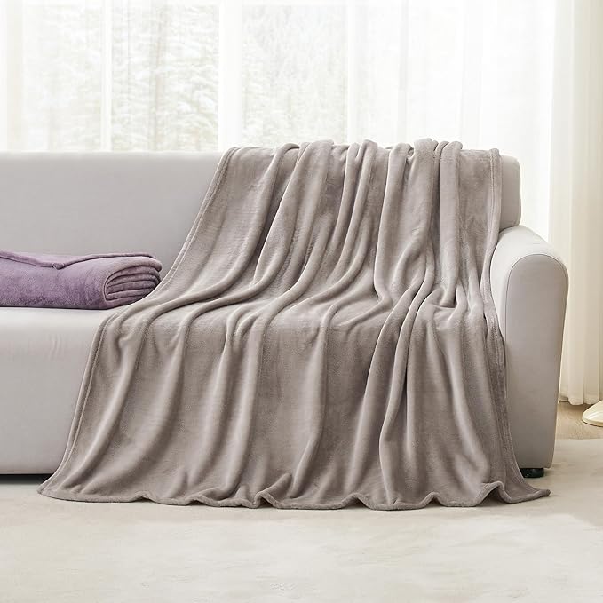 Hansleep Fleece Mocha Brown Throw Blanket, Super Soft Flannel Fuzzy Plush Cozy Blanket for All Seasons, Mocha Brown, Throw 50x60 Inches