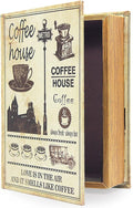 PACOLO Decorative Book Boxes, Faux Wood with Magnetic cover Storage for Hidden Jewelry, Money, and Cash (Coffee house)