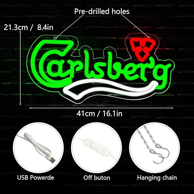 JFLLamp Beer Neon Signs for Wall Decor Neon Lights for Bedroom Led Business Signs Suitable for Bedroom Man Cave Christmas Gift