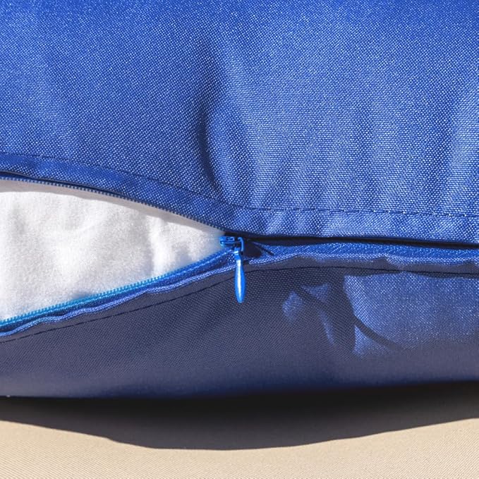 MIULEE Pack of 2 Decorative Outdoor Waterproof Pillow Covers Square Garden Cushion Sham Throw Pillowcase Shell for Spring Patio Tent Couch 20x20 Inch Royal Blue