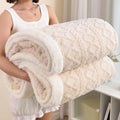 Sherpa Queen Blanket for Bed - Fleece Soft Cozy Fuzzy Blankets Thick Warm for Winter and All Seasons (White, Queen (90"x90"))