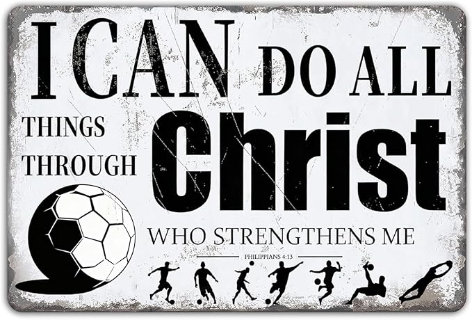 Soccer Room Bedroom Decor, Vintage Metal Soccer Signs