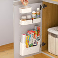 MORNITE Adhesive Cabinet Door Organizer Storage 8 Pack, Door Rack Shelves Holder Set for Sink Kitchen Bathroom RV Pantry Bedroom Closet Laundry Office, White
