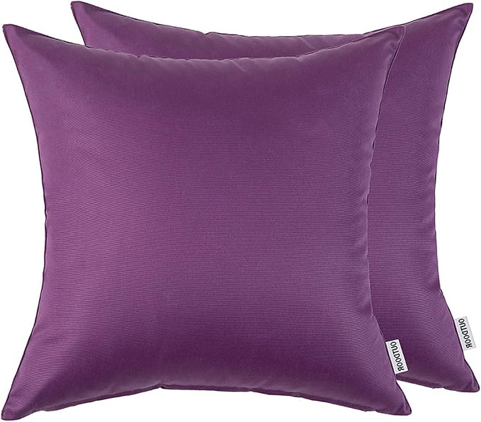 MIULEE Pack of 2 Decorative Pillow Covers Square Cushion Sham Throw Pillowcase Shell Waterproof for Spring Indoor Couch Chair Sofa Patio 20x20 Inch Purple