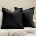 MIULEE Black Velvet Throw Pillow Covers 22x22 Soft Decorative Solid Square Cushion Cases Pack of 2 Modern Luxury Home Decor for Couch, Sofa, Bedroom