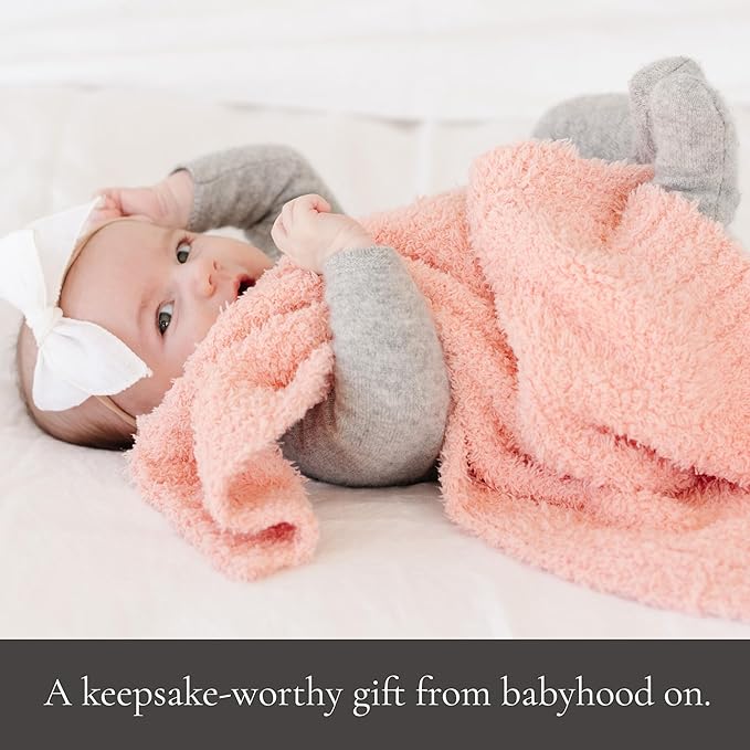 SARANONI Bamboni Baby Blanket | Luxury Plush Super Soft Blanket | Breathable Comfort Infant Baby Blankets for Boys & Girls | Peach, Mini - 15” x 20”