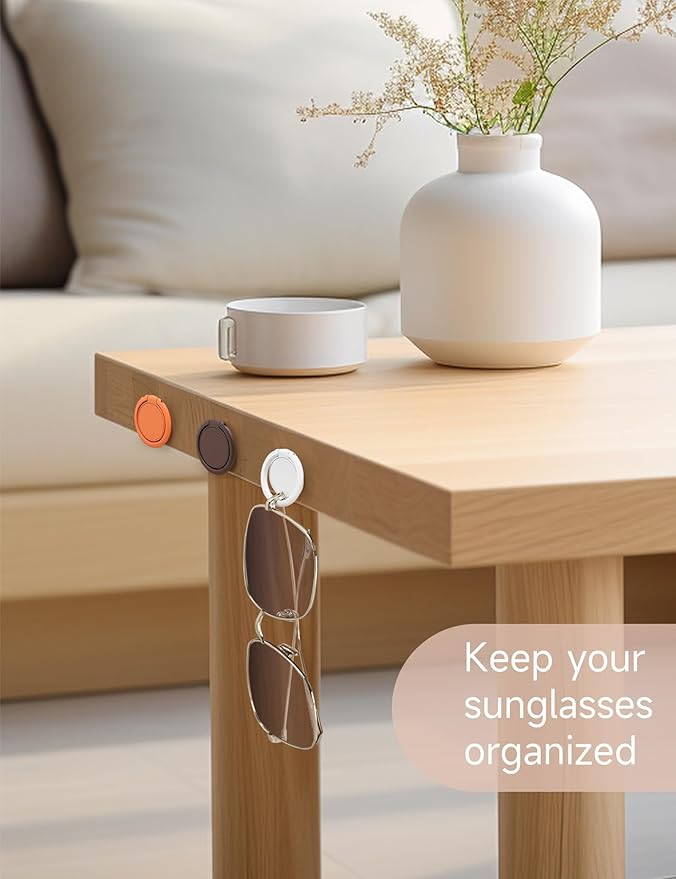 6 Pack Sunglasses Organizer - Wall Mounted Sunglasses Holder, Hanging Eyeglass Display, Storage (6 Colors)