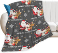 Snowman Santa Claus Throw Blanket for Girls Boys Women Men Kids Adults Soft Flannel Fleece Blanket for Couch Sofa Bed Home Decor 60"x80"
