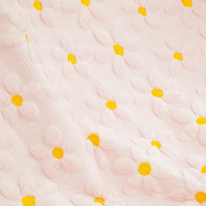 Horaldaily Spring Summer Throw Blanket, Pink Daisy Soft Fuzzy Plush Faux Fur Cozy Blankets for Couch Sofa Bed Lounging, Ideal Gifts for Kids Adults Wife Self, 50x60