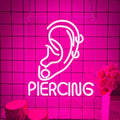 Ear Piercing Neon Sign, Cool Pink Dimmable LED Creative Ear Earring Neon Light, Tattoo Studio Barber Salon Massage SPA Shop Neon Light Decoration, Suitable Gift For Young People And Girls(13 * 11in)