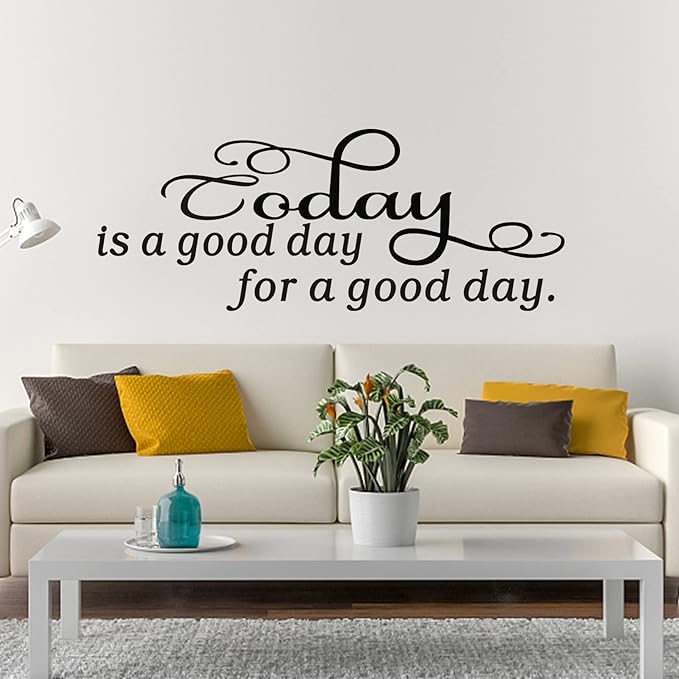Wall Stickers, Wall Stickers Living Room, (Easy to Install), Wall Decor Decals Inspirational Quotes for Bedroom Nursery, Home Vinyl Art Family Decor Words, Today is A Good Day for A Good Day 32"X12.5"