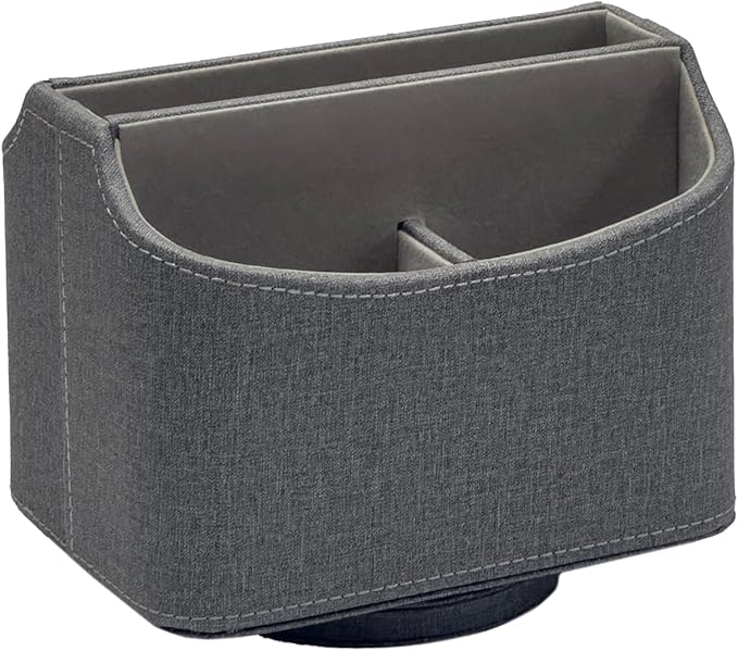UnionBasic Rotating Desk Organizer, 360 Desk Spinning Caddy, Desktop TV Guide/Mail/Media/Remote Controller Holder Organizer, Barry Grey