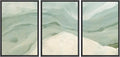 MUDECOR Framed Wall Art Print Set Pastel Waves Blue and White Tones Illustrations Modern Art Boho Decorative Colorful Chic for Living Room, Bedroom, Office - 24"x36"x3 Black