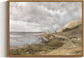 InSimSea Framed Canvas Wall Art Vintage Decor, Coastal Wall Art Danish Coast Nature Scenic Art for Bedroom, Wall Paintings, Farmhouse Office Bathroom Wall Decorations, 12"x16"