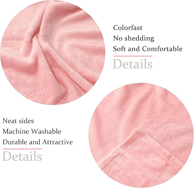 NANPIPER Fleece Blankets, Super Soft Flannel Fuzzy Blanket for Bed Couch, Luxury Cozy Plush Microfiber Blanket-Twin Size,Pink