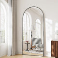 Mirror Full Length, 28"x71" Large Arched Floor Full Length Mirror with Stand, Room Decor Big Full Body Floor Mirror with HD Tempered Glass Aluminum Frame for Bedroom Living Room, Black