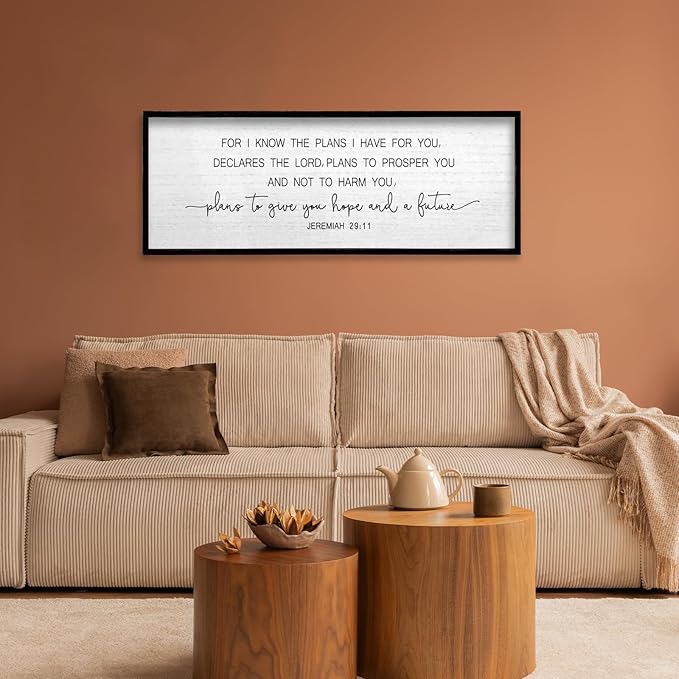 TQianJiang Jeremiah 29:11 Wall Art Bible Verse 40"x15" For I Know The Plans I Have For You Sign Large Christian Scripture Blessing Hanging Decoration (Black
