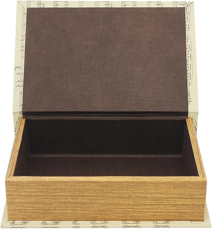 PACOLO Decorative Book Boxes, Faux Wood cover Storage for Hidden Jewelry, Money, and Cash (Soundtrack)