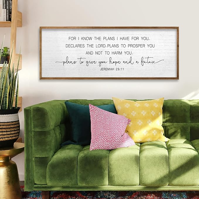 TQianJiang Jeremiah 29:11 Wall Art Bible Verse 40"x15" For I Know The Plans I Have For You Sign Large Christian Scripture Blessing Hanging Decoration (Wood
