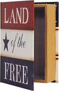 PACOLO Decorative Book Boxes, Faux Wood cover Storage for Hidden Jewelry, Money, and Cash (Land of the Free)