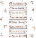 Inspirational Girl Room Decor Aesthetic Art Wall Hanging Sign Inspiring Colorful Rainbow Wooden Decoration for Kids Teens Toddler Boy Baby Bedroom Nursery Dorm Decor, 6-12 Years old (Boho)