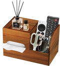 Tissue Box Cover Square, Acacia Wood Tissues Cube Box Holder with Storage Tray, Multifunctional Remote Control Holder Organizer for Bathroom, Vanity Countertop, Nightstand, Farmhouse Decor