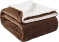 NANPIPER Sherpa Blanket Twin Thick Warm Throw for Winter Bed Super Soft Fuzzy Flannel Fleece/Wool Like Reversible Velvet Plush Blankets (Brown Twin Size 60"x80")