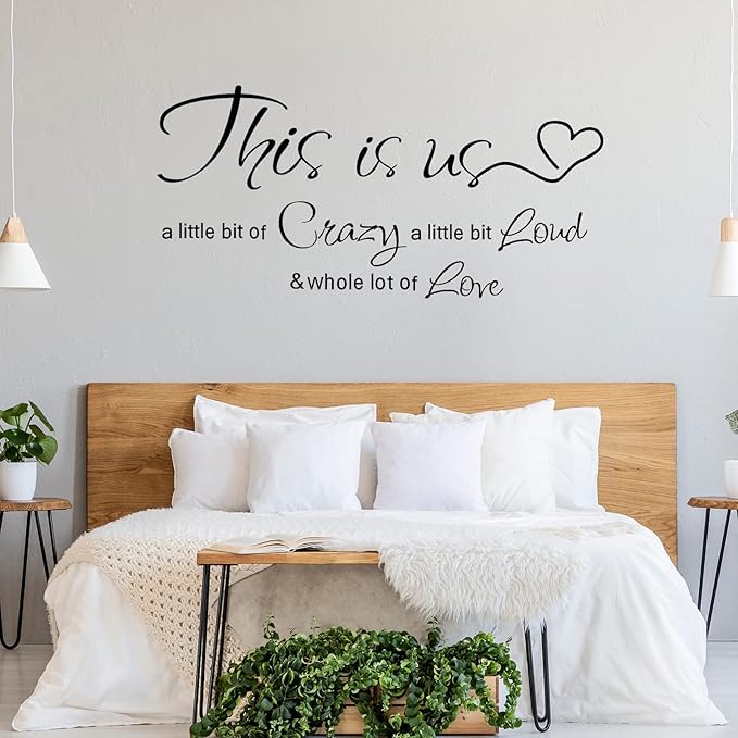 Family Quotes Wall Decals This is Us Wall Decor Vinyl Stickers for Living Room Bedroom Inspirational Art Decorations for Home Office Teen Dorm