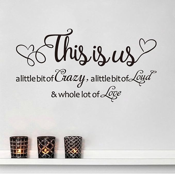 Motivational Home Wall Decals for Bedroom: Inspirational Family Quotes Vinyl Art Wall Stickers for Living Room Bathroom Kitchen Apartment - This is US 36.2" X 19"