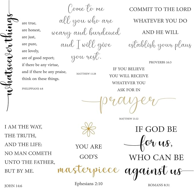 BBTO Bible Verse Wall Stickers Inspirational Quote Wall Decals Religious Motivational Scripture Sticker Peel and Stick for Bedroom Living Room Office Bathroom(God Love Us)