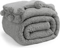 LBRO2M Double Sided Sherpa Blanket,Queen Size Super Soft Fuzzy Plush Warm Cozy Fluffy Throw Reversible Luxurious Blankets (Grey)