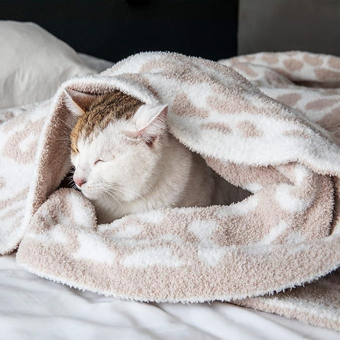 MH MYLUNE HOME Ultra Soft Leopard Throw Blanket (50x60 inches) Khaki Microfiber Blankets Plush Warm Reversible Cheetah Blanket Leopard Pattern Throw for Couch Bed Sofa, Khaki, 50"x60", 410GSM
