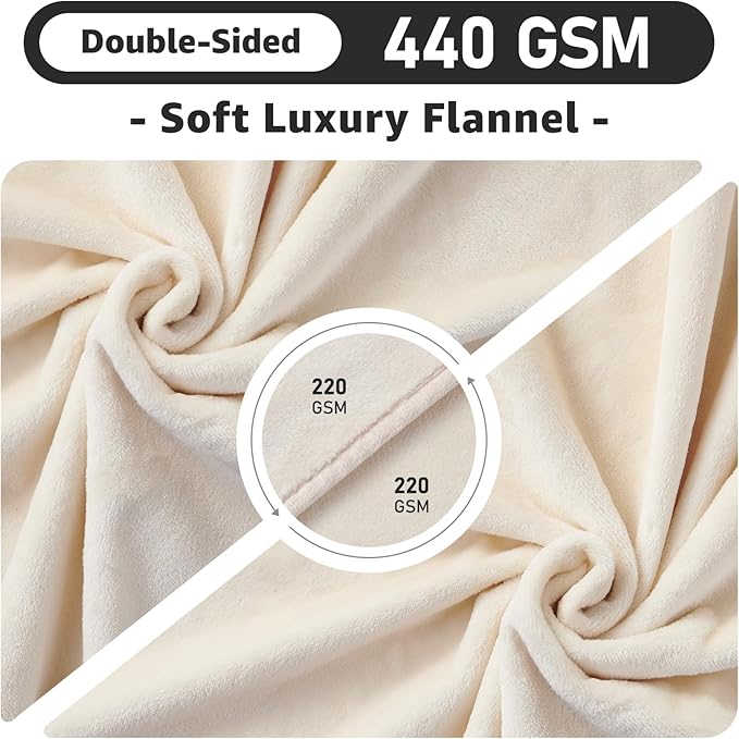 LOOBANI Waterproof Dog Blanket for Couch: Reversible Flannel Bed Blanket for Medium Large Dogs Liquid Proof, Soft Throw Blanket Couch Cover Protector for Sofa, Crate, Travel, Picnic, 50" x 60", Beige