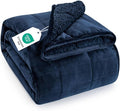 Topblan Sherpa Fleece Weighted Blanket for Adult, 15 lbs Dual Sided Cozy Fluffy Heavy Blanket, Ultra Fuzzy Throw Blanket with Soft Plush Flannel Top, 48 x 72 inches
