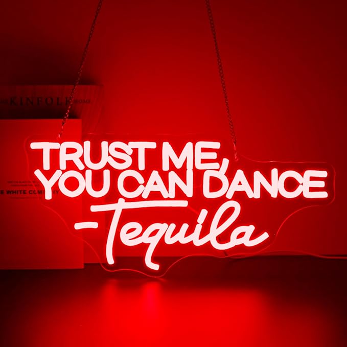 Neon Sign, Trust Me You Can Dance Neon Signs for Wall Decor Neon Red LED Signs Room Neon Light Up Signs Home Decor for Business Bedroom Club Party Bars Shop USB Operated