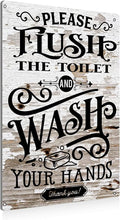 BEASTZHENG Rustic Bathroom Metal Tin Sign Wall Decor - Farmhouse Bathroom Quote Saying Tin Sign for Toilet Restroom Home Decor Gifts