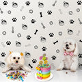 Dog Paw Wall Decal, 6 Sheets Paw Print and Dog Bone Stickers Vinyl Puppy Paws Wall Stickers for Dogs Room Decor Nursery Bedroom Room Decorations