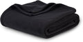 Berkshire Blanket Microfleece Queen Size Bed Blanket Black,Lightweight Soft Breathable Plush Micro Fleece Blanket for Bed Couch Sofa,90x90 Inches