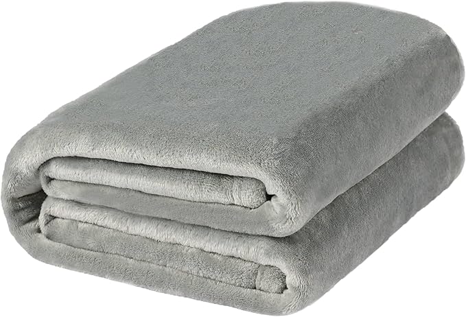 NANPIPER Fleece Blankets, Super Soft Flannel Fuzzy Blanket for Couch, Luxury Cozy Lightweight Microfiber Dog Blanket-Throw Size,Grey