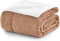 MOONLIGHT20015 Sherpa Blankets Queen Size - (Camel, 90X90 Inches) Fuzzy, Soft and Wool/Fleece Blanket for Bed, Fluffy Blankets for Winter, Camping and Travel